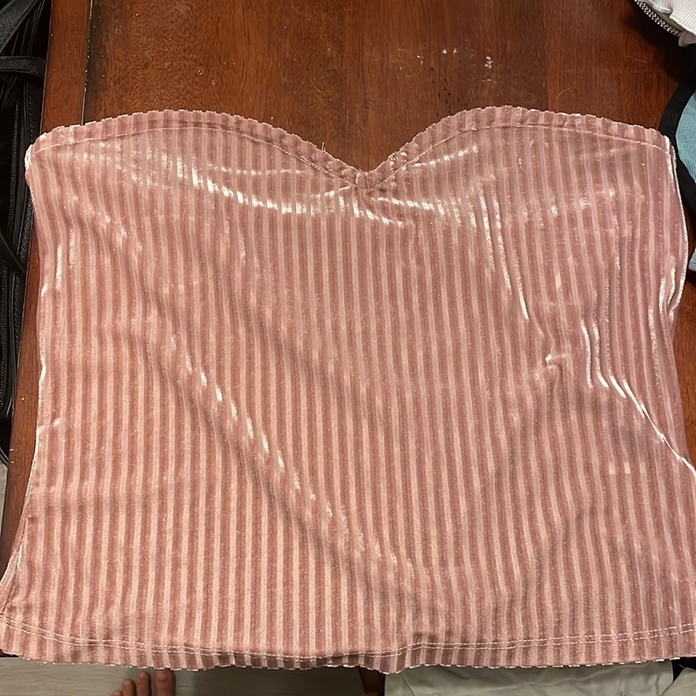 Pink Bando Crop Top